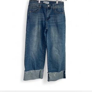 S.O.N.G. High Rise Straight‎ Leg Jeans Size 6|27Raw Hem Cuffed